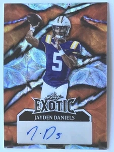 JAYDEN DANIELS 3/10 AUTO 2024 LEAF ECLECTIC EXOTIC KALEIDOSCOPE CLOWN FISH E-JD1 - Picture 1 of 6