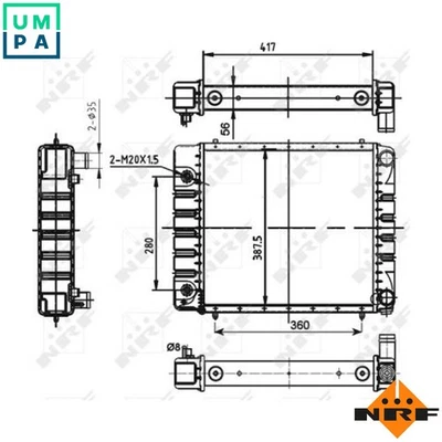 RADIATOR ENGINE COOLING 53149 FOR 23/11/12/19/21/16/17/22L 4cyl - Image 1 of 4