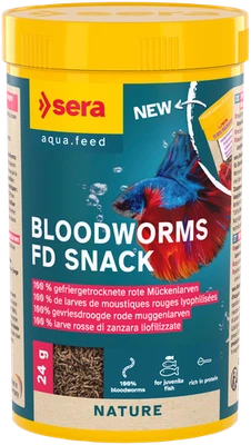 sera Bloodworms FD Snack 250 ml Leckerbissen Süßwasser Aquarium  - Bild 1 von 2