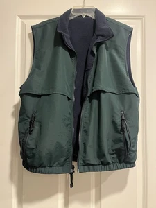 Men’s Port Authority Reversible Vest Medium Green & Blue Zipper Used Excellent - Picture 1 of 5