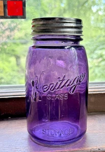 Lila Glas Einmachglas mit Deckel Heritage Aufbewahrung - Bild 1 von 8