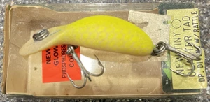 Vintage RARE Heddon Tiny CLATTER TAD Lure Phosphorescent 991 DY 71 NOS Orig Box - Bild 1 von 12