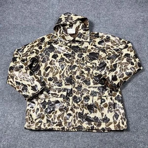 Duck Bay Jacket Mens Medium Camo PVC Hooded Waterproof Quilted Vintage Duck - Picture 1 of 12