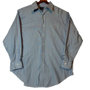 Lauren Ralph Lauren Men's Size 17 (XL) Button Down Non Iron Shirt Blue Yellow  - Picture 1 of 7
