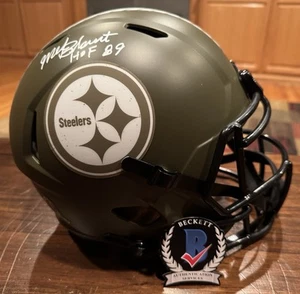 Casco tamaño completo firmado por Mel Blount Steelers Salute to Service HOF 89 Beckett - Imagen 1 de 12