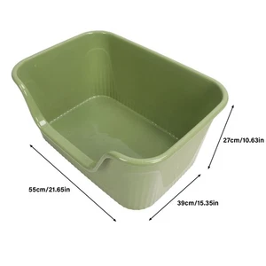 Green Large Cat Litter Box High Sides Anti Splashing Easy To Clean Simple Lo NEW - Picture 1 of 23