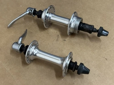 Juego de bujes de bicicleta de carretera Shimano vintage 36h Japón plateado QR Foto 1 de 3