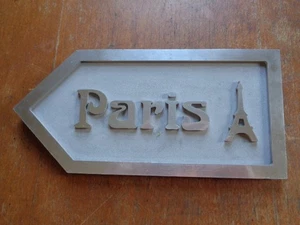 French Eiffel Tower Paris Heavy Metal Sign - Picture 1 of 5