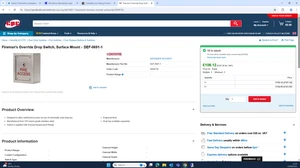 Fireman's Override Drop Switch, Surface Mount -  DEF-0691-1 - Picture 1 of 3