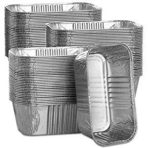100 Pack 1Lb Aluminum Mini Loaf Baking Pans, 6” x 3.5” x 2” Heavy Duty Dispos... - Picture 1 of 6