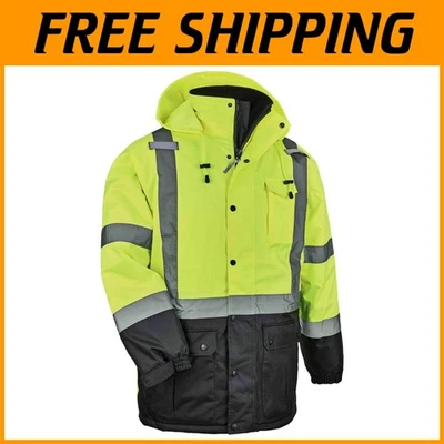 Hi-Vis Reflective Winter Safety Jacket - ANSI Class 3 - Image 1 of 4