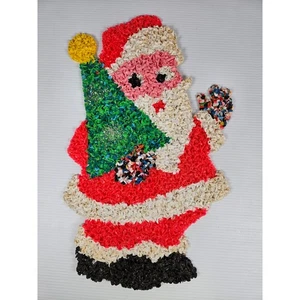 Palomitas de maíz de plástico fundido vintage años 70 Papá Noel 19" decoración navideña - Imagen 1 de 2