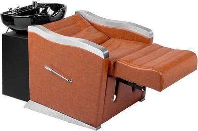 Juego de tazón y silla de champú para unidad de lavado a contracorriente de salón con reposapiés ajustable nuevo Foto 1 de 4