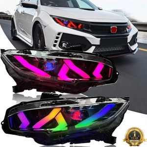 Par de faros LED secuenciales RGB para Honda Civic 10ª generación 2016-2021 - Imagen 1 de 12