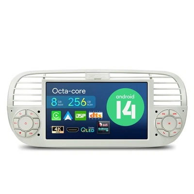 7 Zoll Autoradio Für Fiat 500 Android 14 8G+256GB HiFi QLED CarPlay GPS 4G LTE - Bild 1 von 4