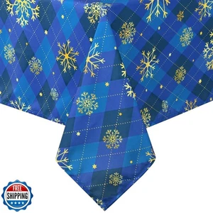 Likiyol Weihnachten Tischdecke 60×84 Zoll Gold Schneeflocke Rechteck  - Bild 1 von 5
