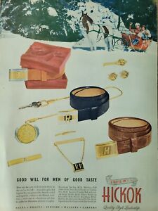 1946 Hickok Belt buckles tie bar cufflinks vintage Fashion ad