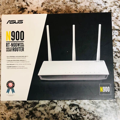 ASUS RT-N66W Dual Band N900 Wireless-N Gigabit Router White w/ Accessories - Image 1 of 4