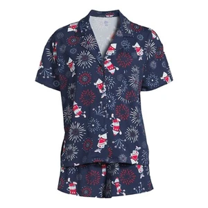 Way to Celebrate Women's SIZE L 12-14 Americana Shorty Pajama Set, 2-Piece, NEW - Picture 1 of 8