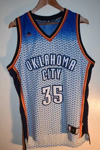 Kevin Durant 2013 Sewn Logos OKC Oklahoma City Thunder Adidas Jersey Lg Stitched - Picture 1 of 7
