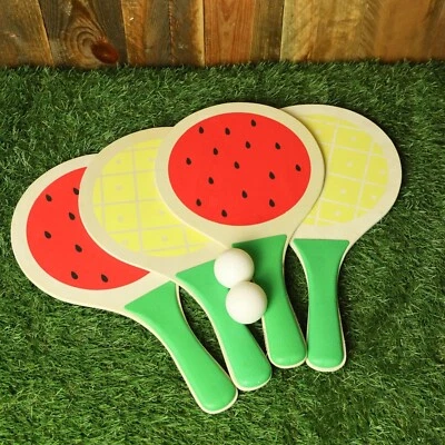 Wooden Paddle Bat Ball Set, Ideal Kids Fun Toy Game, Perfect for Garden or Beach