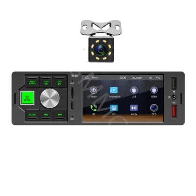 Car Radio 1 Din 4.1in Touch Screen MP5 Player Bluetooth W/SWC AUX W/Free Camera Foto 1 de 4