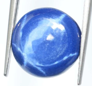 Stella Naturale Zaffiro Blu 3,35 Ct/10 mm Pietra Preziosa Cabochon Tonda Certificata E1602 - Foto 1 di 8