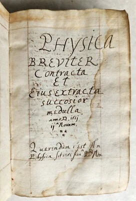 1611 MANUSCRIPT on PHYSICS antique 214 leaves VELLUM BINDING - Image 1 of 4
