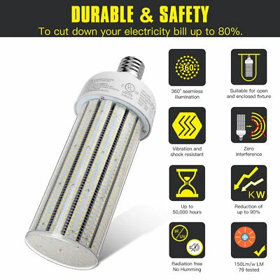 160W LED Corn Cob Bulb For Airport Office Workshop Light (700W MH HID Equival) - Image 1 of 4