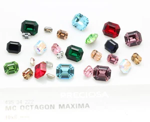 Genuine PRECIOSA 435 34 222 Octagon MAXIMA Fancy Stones Crystals Rhinestones - Picture 1 of 24