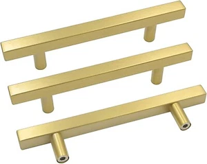 25 Pack Gold Kitchen Hardware Brushed Brass Cabinet Pulls - Picture 1 of 7