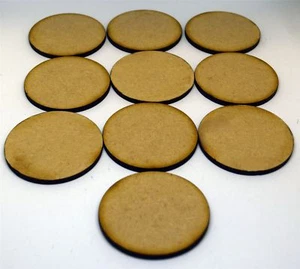 50mm Round MDF Miniature Bases x 10 - Picture 1 of 4