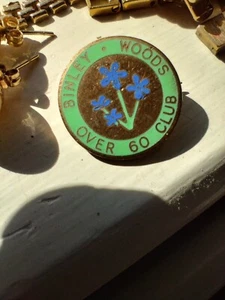 Binley Woods Over 60 Club, Vintage enamel pin badge, very good condition - Picture 1 of 5