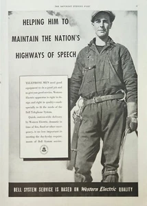 1937 Western Electric Bell Telephone Vintage Ad Maintain nations highways speech - Picture 1 of 1