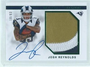 JOSH REYNOLDS 2017 NATIONAL TREASURES GREEN JUMBO PATCH ON CARD AUTO RC #D /83 - Picture 1 of 1