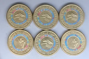 2020 - Australia 2 Dollar Coins * 6 - T20 Womens World Cup - gVF / EF - Picture 1 of 2