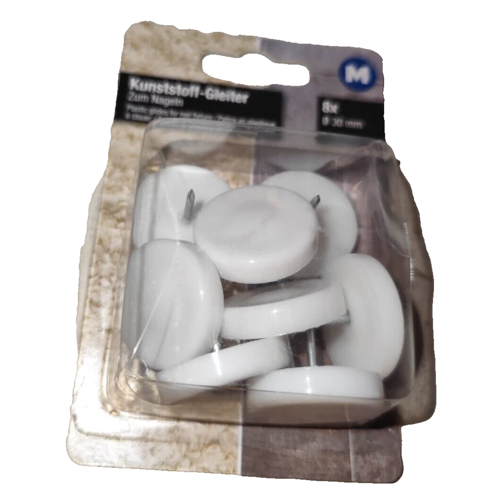 Stuhlgleiter mit Kunststoff Nagel  30 mm 8 Stück Anti Kratz Untersetzter - Bild 1 von 1