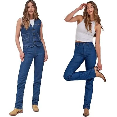Wrangler Womens Jeans 9 x 32 Cowboy Cut Slim Fit Retro Prewashed Indigo - Image 1 of 4