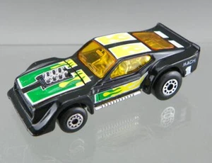 Vintage 1986 Matchbox MB67 Diecast 1/64 Black Green Yellow IMSA Mach 1 Mustang - Picture 1 of 7