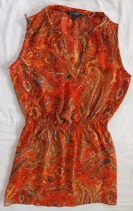 Vestido sin mangas acanalado estampado cachemir 4 cordones Lauren Ralph Lauren para mujer - Imagen 1 de 10