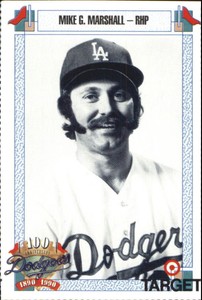 1990 Dodgers Target Baseball Card #487 Mike G. Marshall