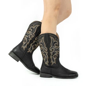 SheSole Women's Country Shoes Mid Calf Square Toe Western Cowboy Cowgirl Boots - Picture 1 of 15