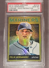 2013 Topps Heritage Chrome Felix Hernandez GOLD Refractor 2/5 PSA 10 GEM MINT