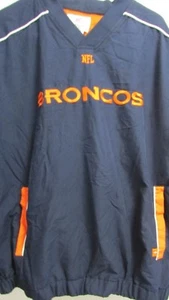 Mens Large Blue Denver Broncos Pullover Poly Long Sleeve Light Jacket NFL Team - Picture 1 of 6