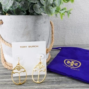 Pendientes Tory Burch Big T Logo Oro OS - Imagen 1 de 12