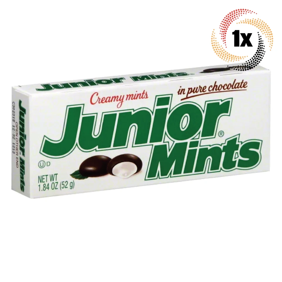 1x Pack | Junior Mints Creamy Mints In Pure Chocolate Candy Theater Box | 1.84oz - Image 1 of 1