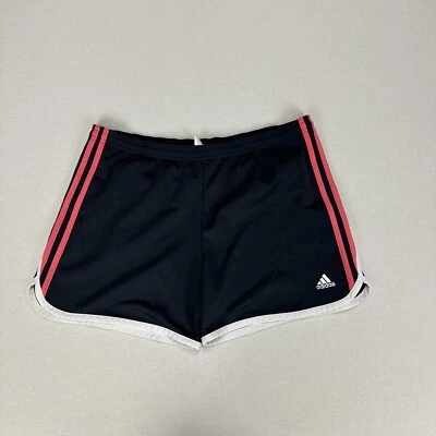 Vintage ADIDAS Sports Shorts Woman’s Medium Dark Grey Pink Polyester No Pockets - Изображение 1 из 4