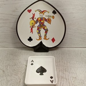 Tabletops Gallery King Of Hearts Ceramic Saucers Playing Card Roulette Spades