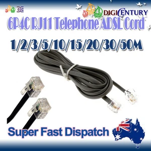 Cable ADSL de teléfono enchufe modular 6P4C RJ11 0,5/1/1,5/2/3/5 m negro - Imagen 1 de 5