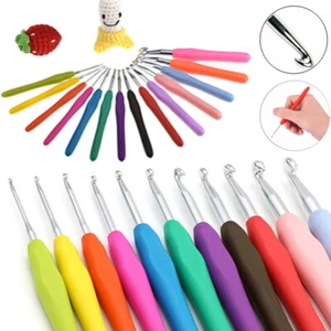 Gancho de ganchillo multicolor DIY aguja de tejer Softgrip con mango ergonómico C8 1 pieza - Imagen 1 de 15